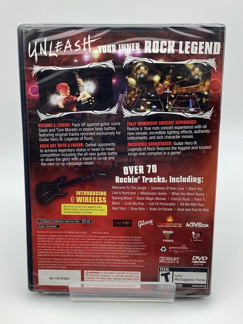 Guitar Hero III: Legends of Rock Sony PlayStation 2 PS2 2007 Video Game Only